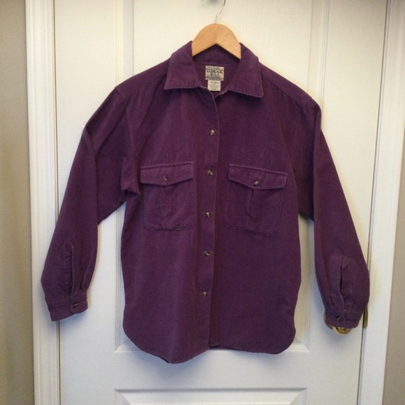 Vintage Northern Spirit Eggplant Corduroy Long Sleeve Button Top Small - Picture 5 of 9
